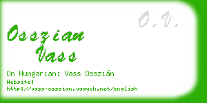 osszian vass business card