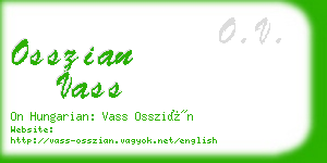 osszian vass business card